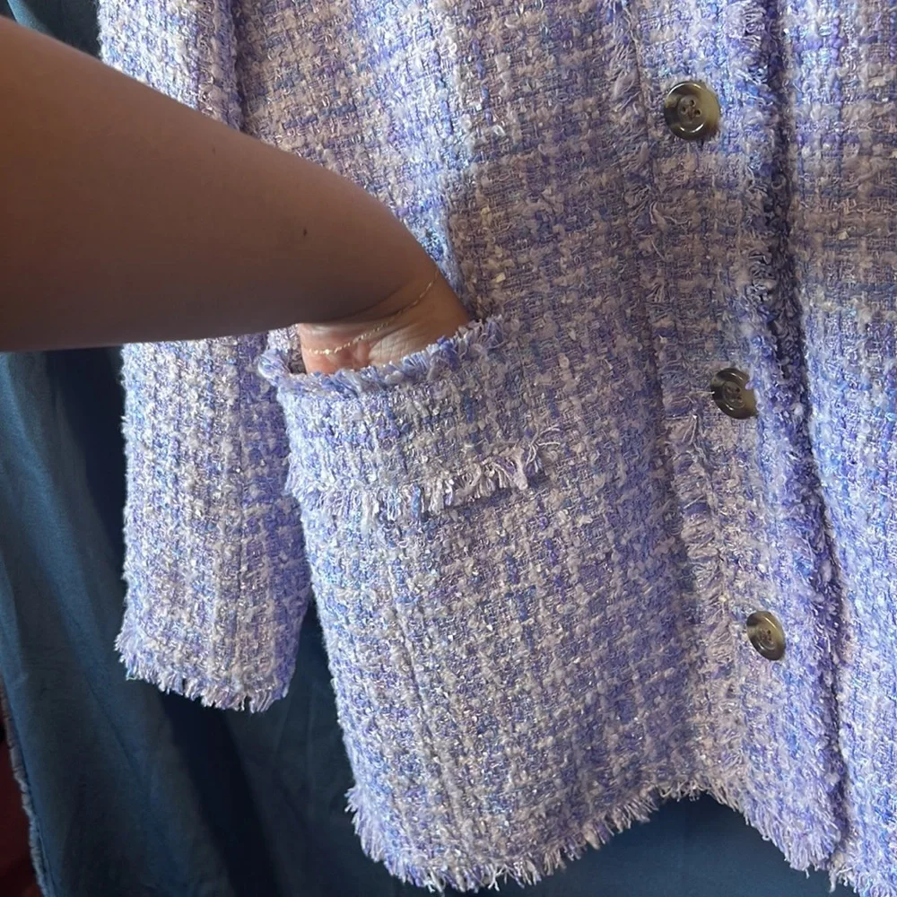 Ann Taylor Lavender Tweed Blazer Jacket